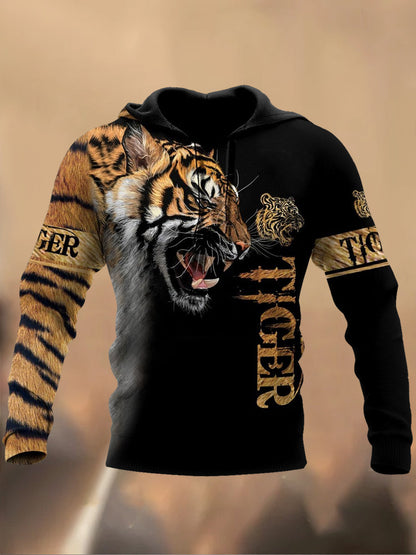 Férfi retro nyomtatott alkalmi pulóver