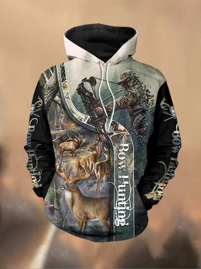 Férfi retro nyomtatott alkalmi pulóver