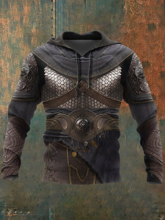 Férfi retro nyomtatott alkalmi pulóver