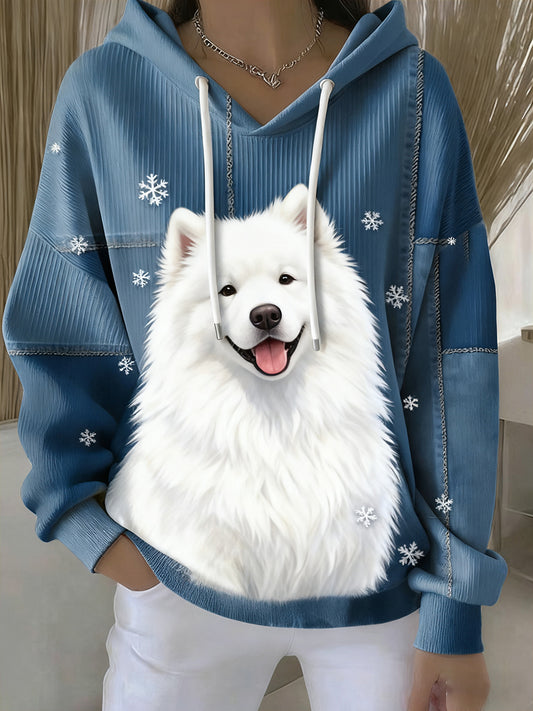 Női vintage állat művészet nyomtatás alkalmi retro kapucnis