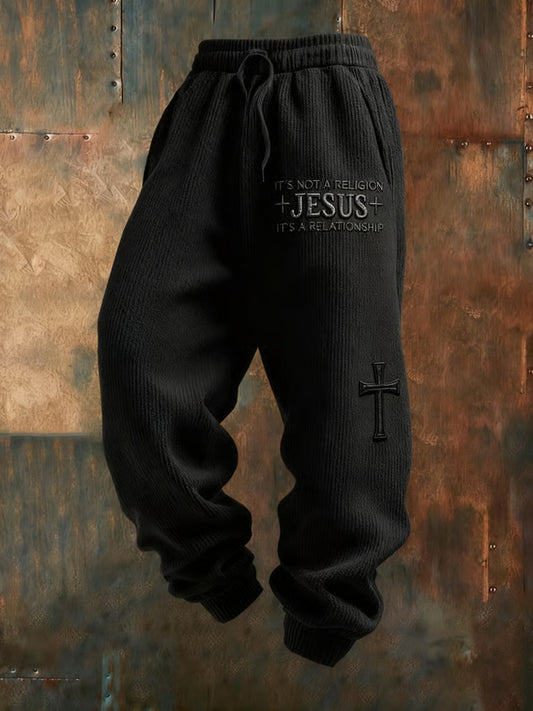 Férfi retro hit nyomtatás laza alkalmi nadrág