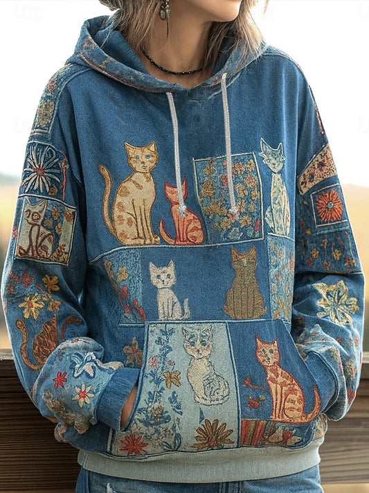 Női vintage állat alkalmi hoodie