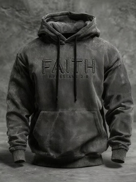 Férfi vintage art faith alkalmi hoodie