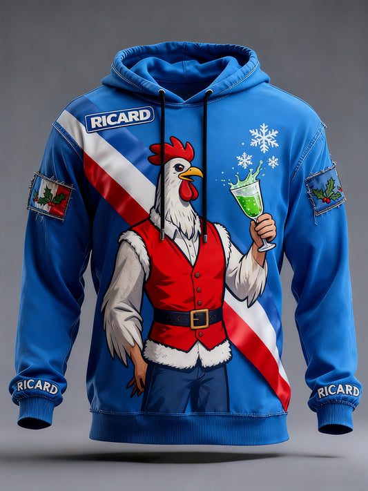 Férfi francia zászló ricard alkalmi hoodie