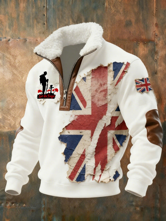 Férfi emléknap "forget me not" mák bunda nyakörv pulóver