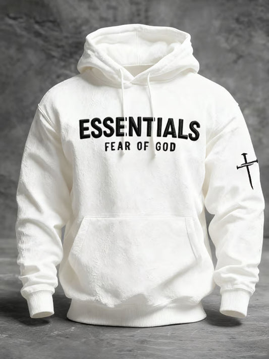 Férfi vintage art faith alkalmi hoodie