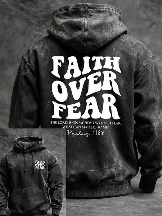 Férfi vintage art faith alkalmi hoodie