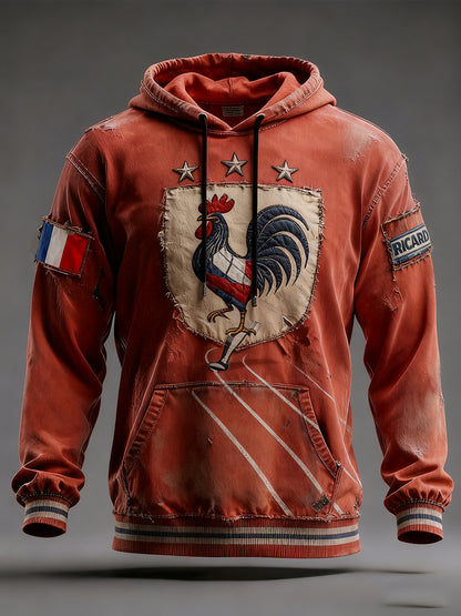 Férfi francia zászló ricard alkalmi hoodie