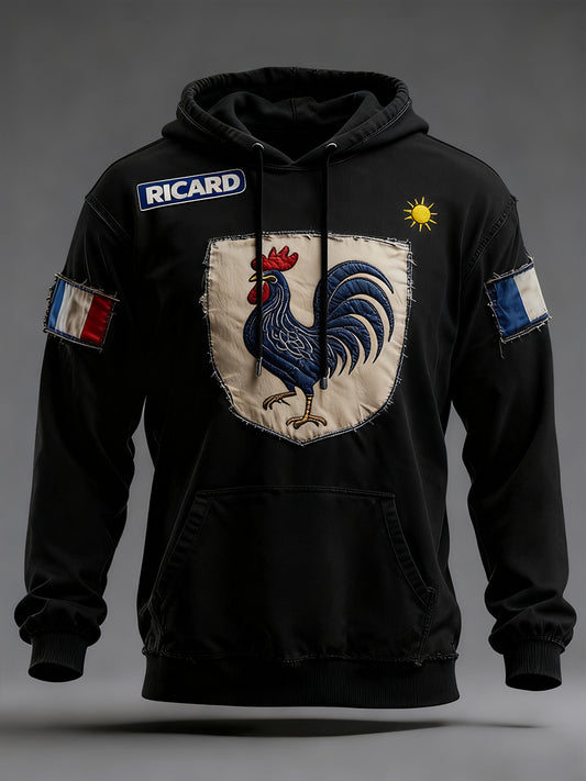 Férfi francia zászló ricard alkalmi hoodie