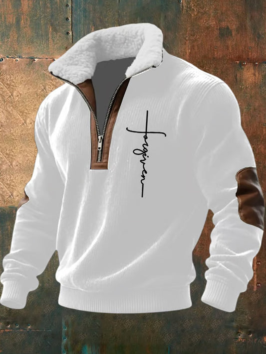 Férfi vintage art faith alkalmi pulóver