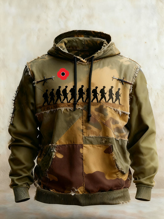 Men's remembrance day "forget me not" poppy hoodie