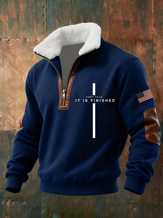 Férfi vintage art faith alkalmi pulóver