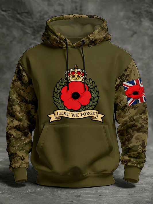Men's remembrance day "forget me not" poppy hoodie
