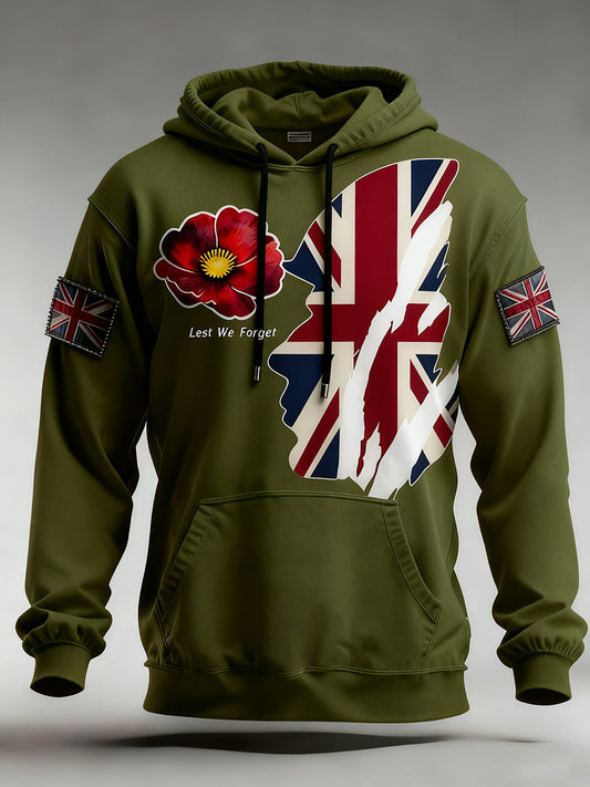 Men's remembrance day "forget me not" poppy hoodie
