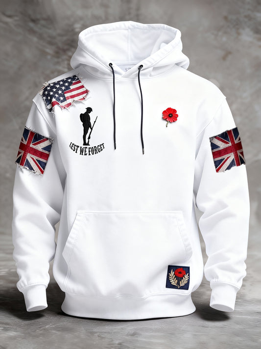 Men's remembrance day "forget me not" poppy hoodie