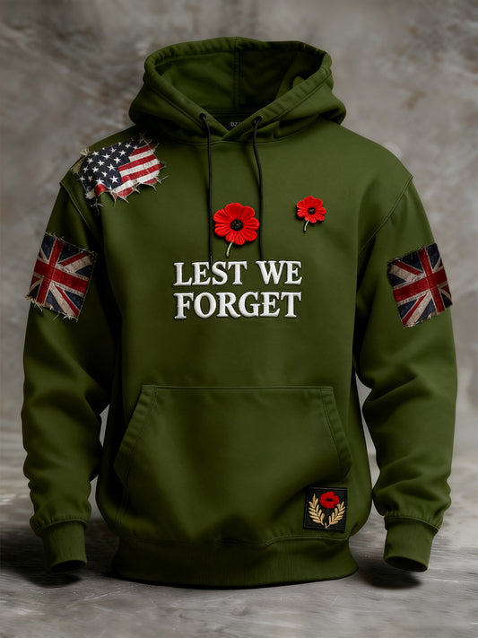 Men's remembrance day "forget me not" poppy hoodie