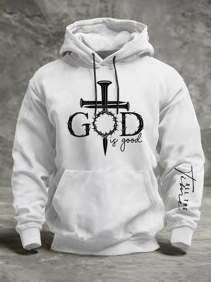 Férfi vintage art faith alkalmi hoodie