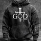 Férfi vintage art faith alkalmi hoodie
