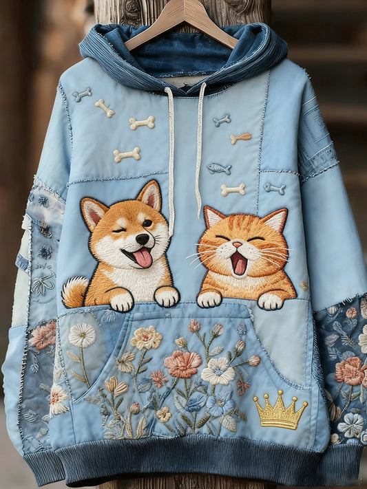 Unisex állat művészet nyomtatás alkalmi vintage kapucnis