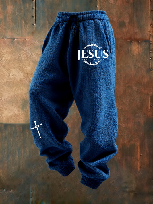 Férfi retro hit nyomtatás laza alkalmi nadrág