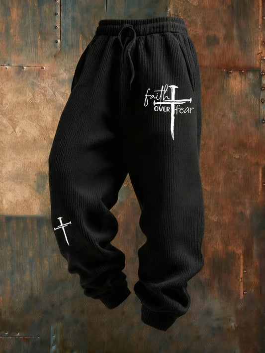 Férfi retro hit nyomtatás laza alkalmi nadrág