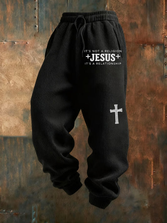 Férfi retro hit nyomtatás laza alkalmi nadrág