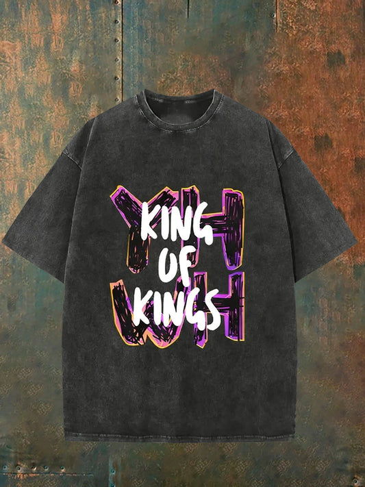 Férfi vintage szomorú keresztény mosott alkalmi póló