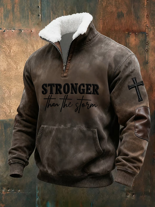 Férfi vintage art faith alkalmi pulóver