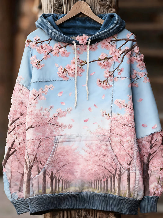 Unisex art print alkalmi vintage kapucnis