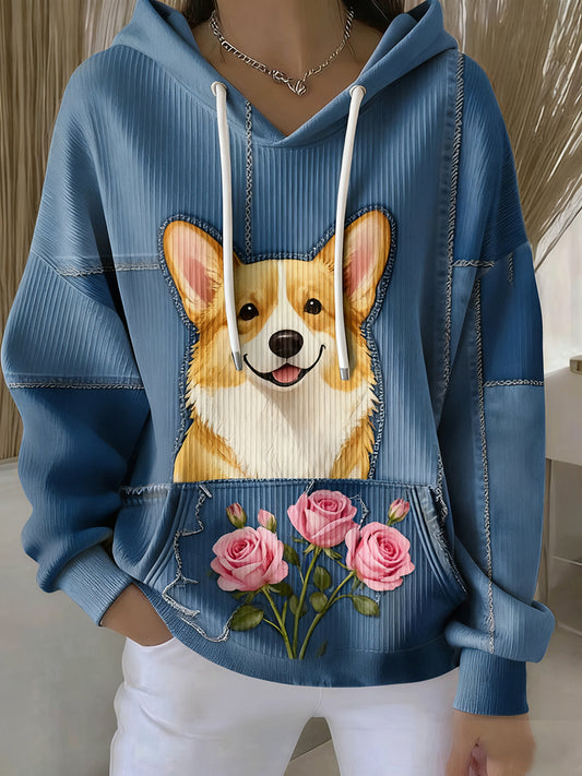 Női vintage állat művészet nyomtatás alkalmi retro hoodi