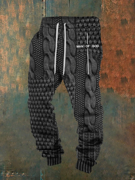 Férfi retro hit nyomtatás laza alkalmi nadrág