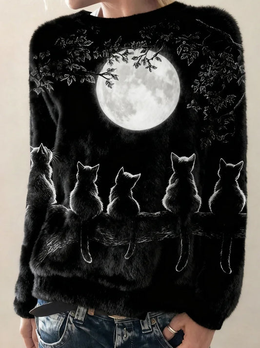 Női retro állat művészet nyomtatás alkalmi flanel tetején