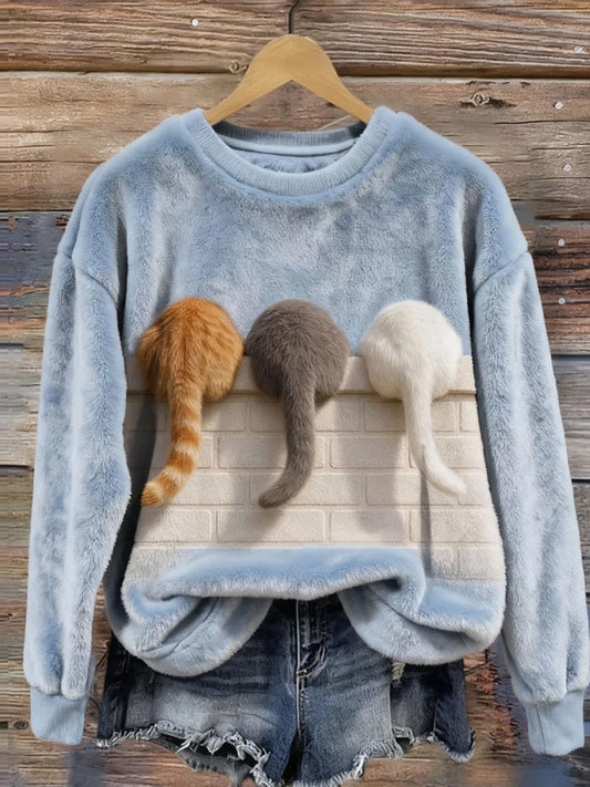 Női retro állat művészet nyomtatás alkalmi flanel tetején