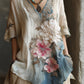 Női retro bohém virágos top