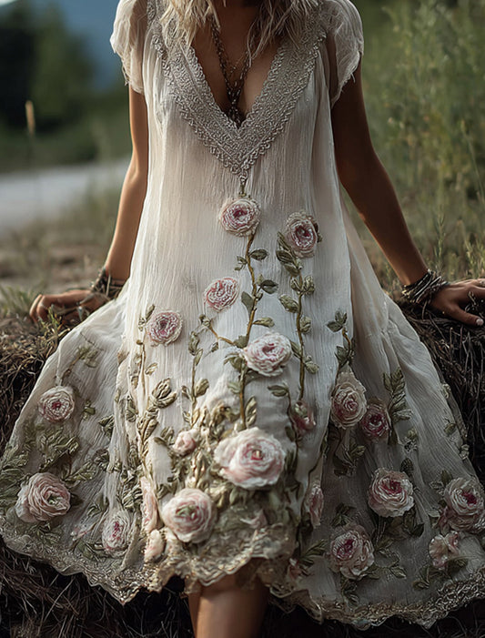 Női retro bohém virágos ruha