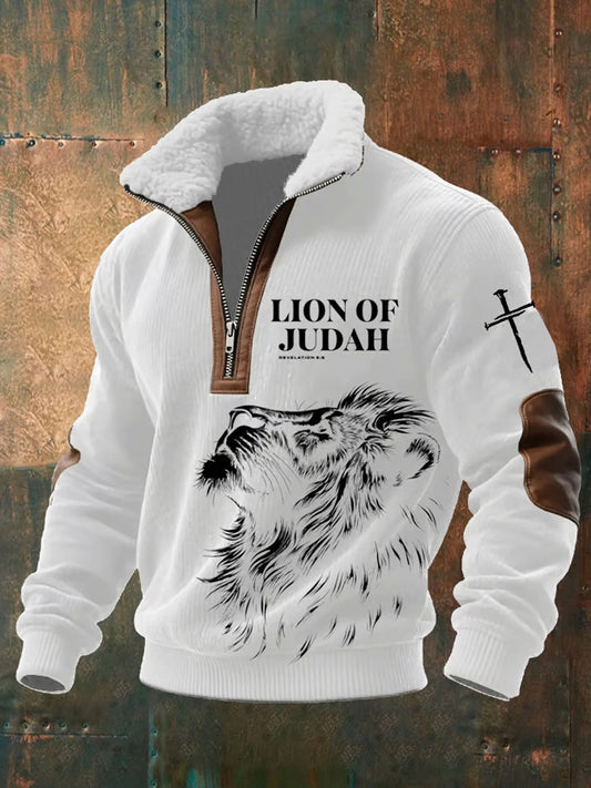 Férfi vintage art faith alkalmi bunda nyakörv pulóver