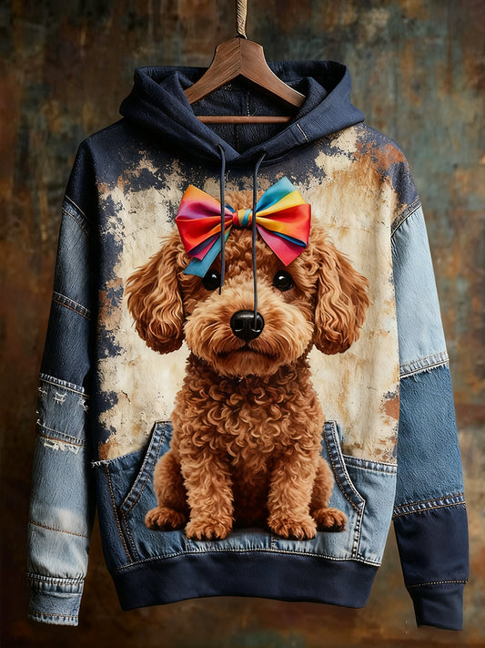 Unisex állat művészet nyomtatás alkalmi vintage kapucnis