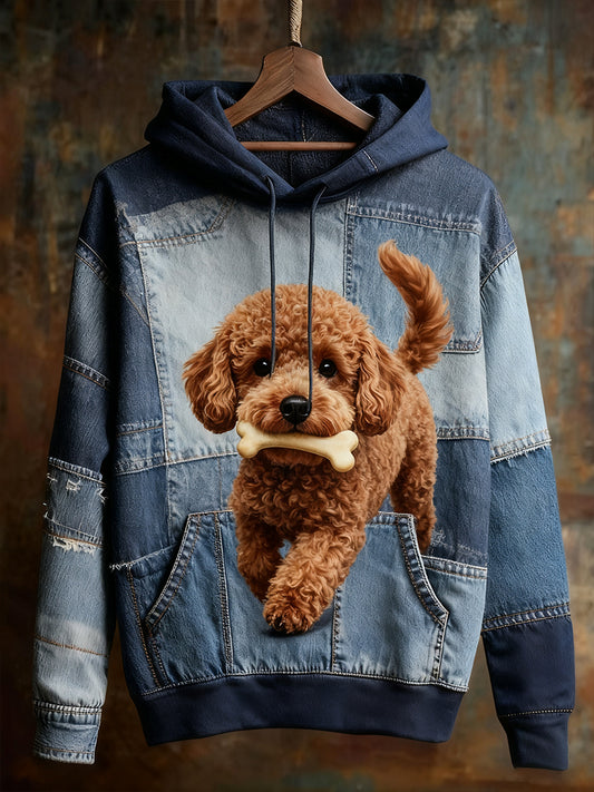 Unisex állat művészet nyomtatás alkalmi vintage kapucnis