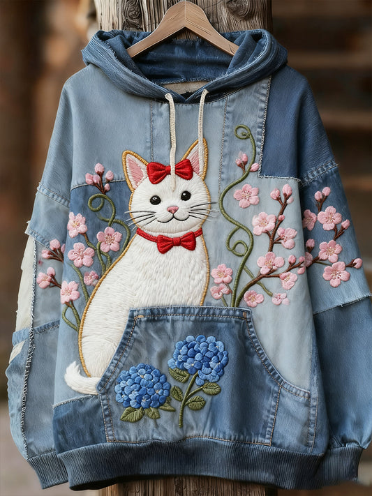 Unisex állat művészet nyomtatás alkalmi vintage kapucnis